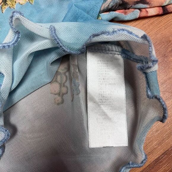 Nova Kids Girls Angel Lettuce Edge Trim Long Sleeve Crop Top Blue Size 2T - Picture 5 of 9